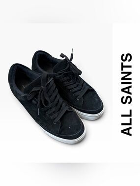 All Saints TRISH LOW TOP PLATFORM SUEDE LEATHER WOMEN'S SNEAKERS